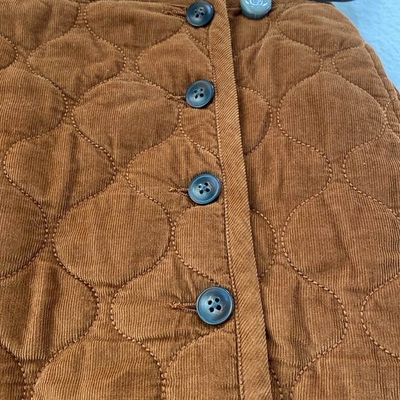 Madewell Curvy Corduroy Quilted Brown Mini A Line Cotton Skirt Size 10 - Picture 2 of 7